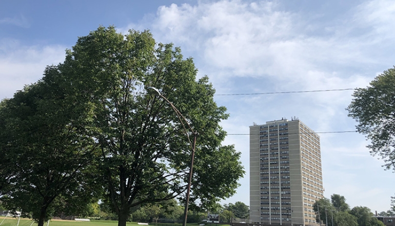 Exterior from park 