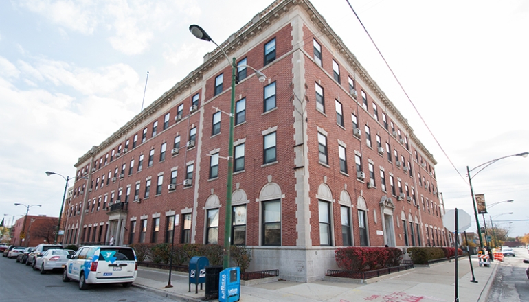 South Chicago Senior Housing brick building exterior 