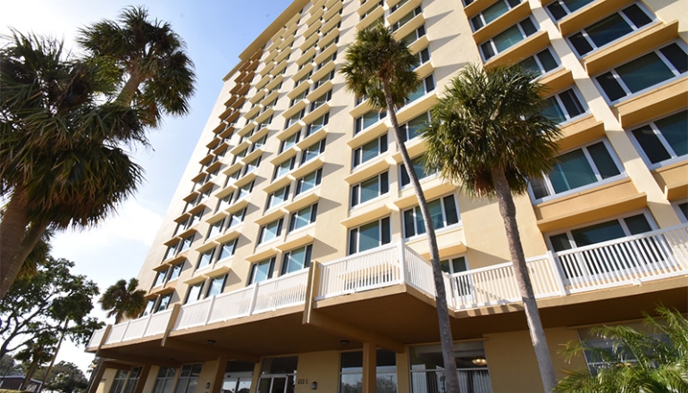 Trinity Towers West building facade 