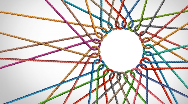 Multi colored ropes forming circle