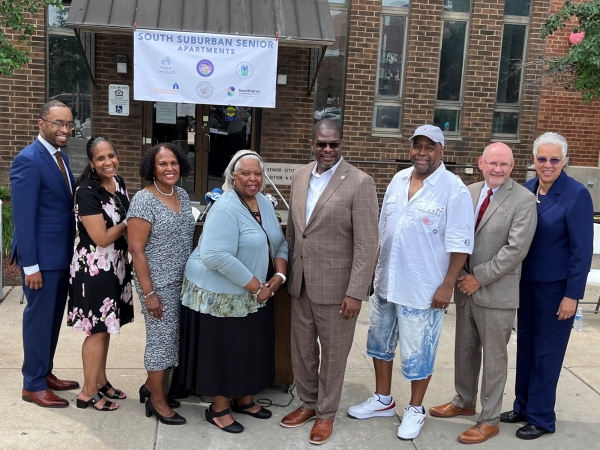 Ribbon cutting group