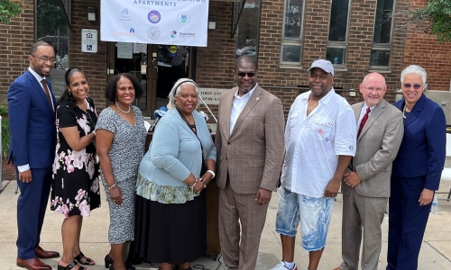 Ribbon cutting group