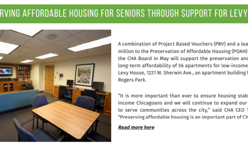 POAH's Levy House deal featured in Chicago Housing Authority Newsletter